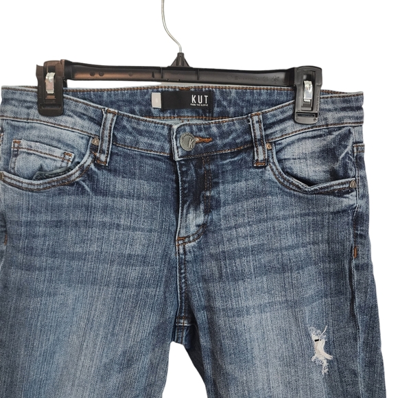 Kut From The Kloth Distressed Catherine Boyfriend Cuffed Crop Jean - Picture 3 of 9